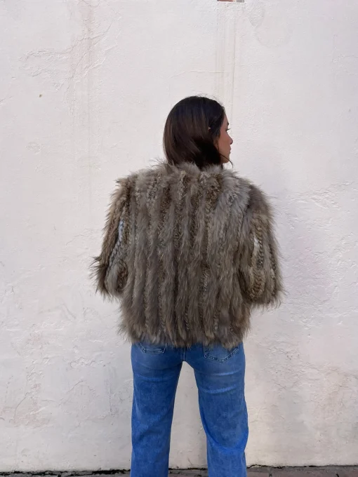 Chaqueta pelo natural crop