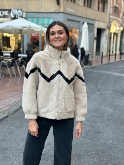 Chaqueta pelo zigzag