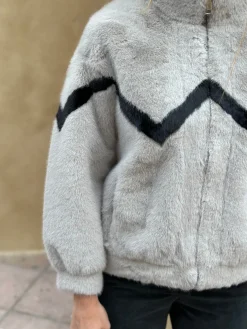 Chaqueta pelo zigzag