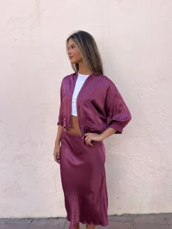 Chaqueta satinada buganvilla