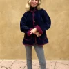 Chaqueta terciopelo reversible bicolor azul marino
