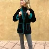 Chaqueta terciopelo reversible bicolor negra