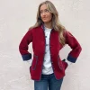 Chaqueta terciopelo reversible bicolor teja