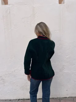 Chaqueta terciopelo revesrible bicolor verde