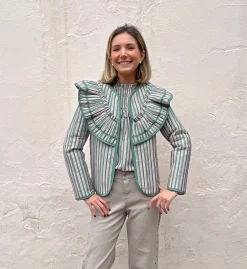 Chaqueta volante raya verde