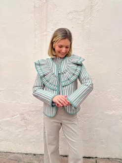 Chaqueta volante raya verde