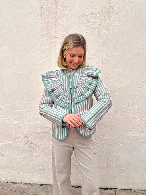 Chaqueta volante raya verde