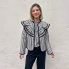 Chaqueta volante rayas negra