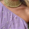 Chocker dorado rígido bolitas