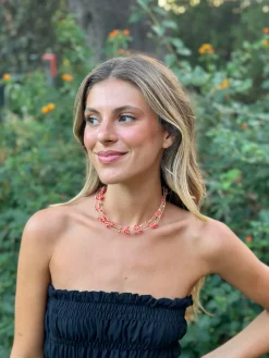 Chocker joya piedras coral