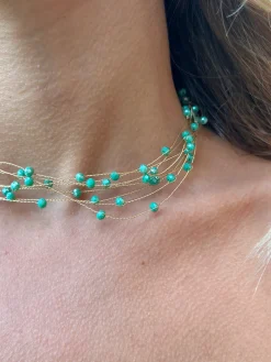 Chocker joya piedras Verde