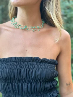 Chocker joya piedras Verde