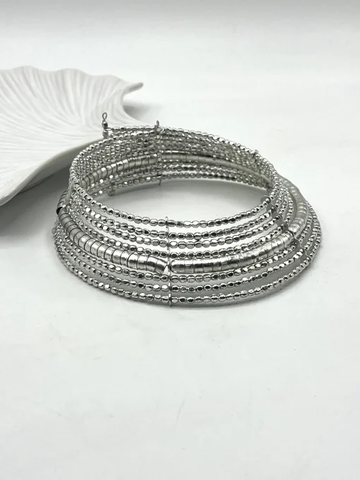 Chocker plateado bolitas centre
