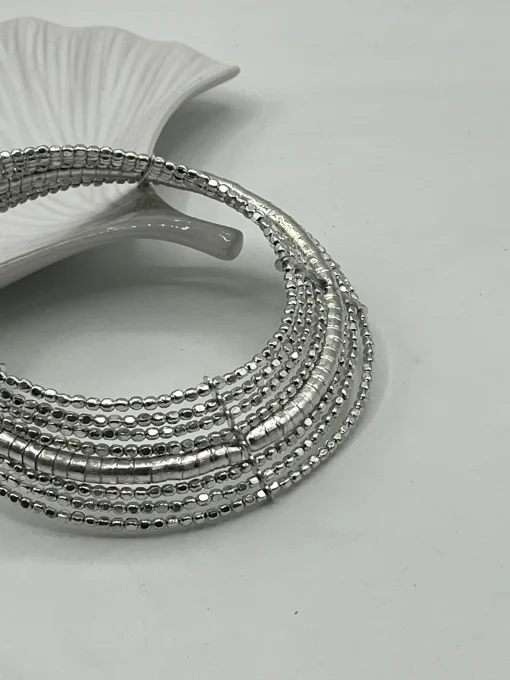 Chocker plateado bolitas centre