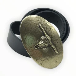 Cinturon cabeza de vaca en chapa lisa