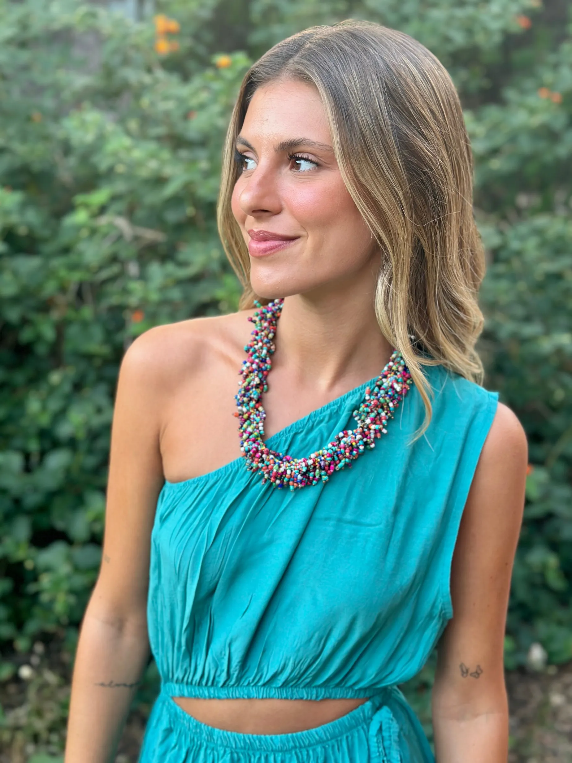 Collar bolitas multicolor