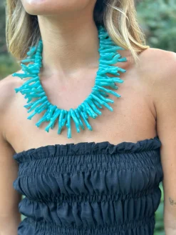 Collar corales turquesa