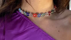 Collar piedras flores