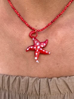 Collar rojo charms