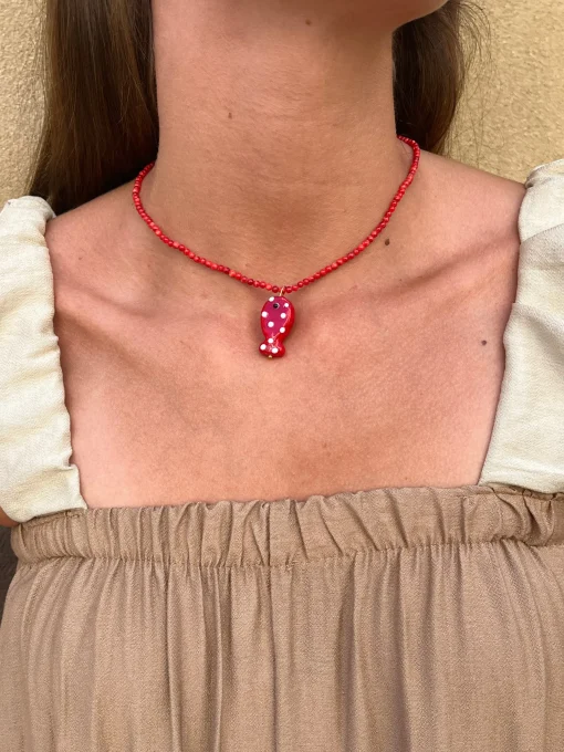 Collar rojo charms
