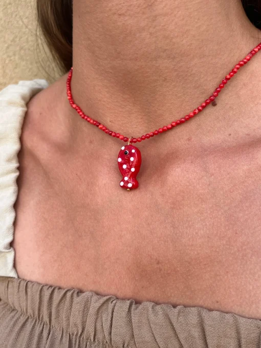 Collar rojo charms