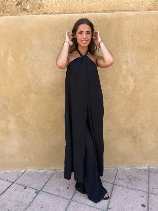 Conjunto halter largo negro