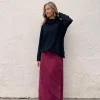 Falda midi pana rayas