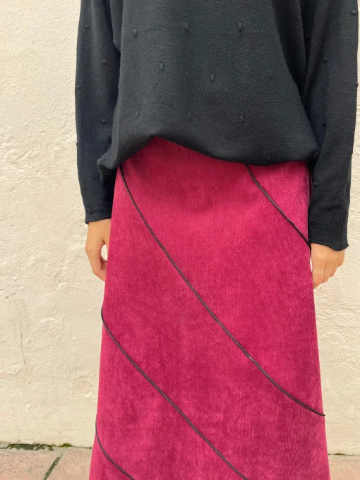 Falda midi pana rayas