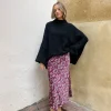 Falda satinada estampada
