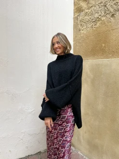 Falda satinada estampada