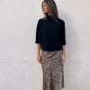 Falda satinada leopardo