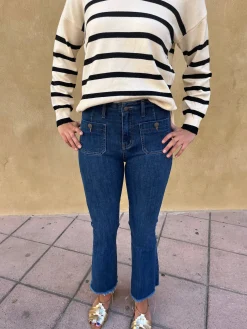 Jeans azul marino botones