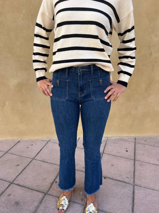 Jeans azul marino botones