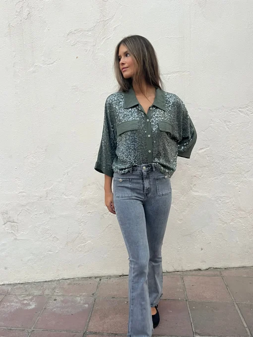 Jeans bolsillos grises