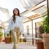 Jeans Flare metalizado