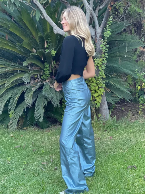 Jeans metalizados wideleg