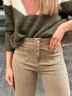 Jeans topo botones dorados