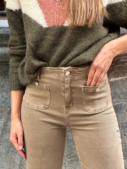 Jeans topo botones dorados