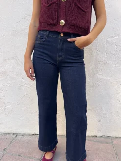 Jeans Wideleg azul oscuro