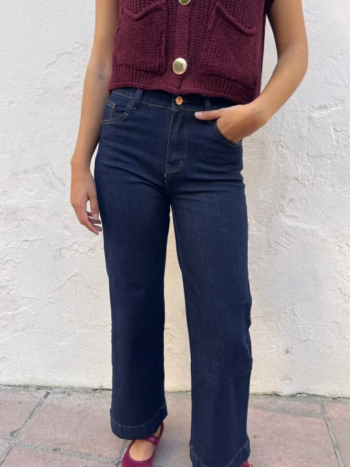 Jeans Wideleg azul oscuro