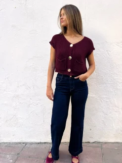 Jeans Wideleg azul oscuro