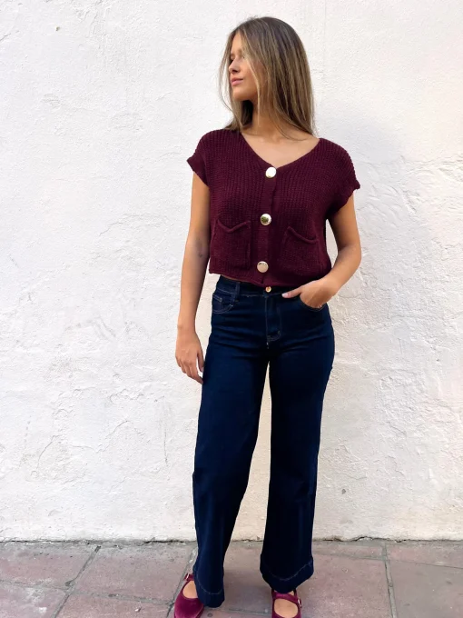 Jeans Wideleg azul oscuro