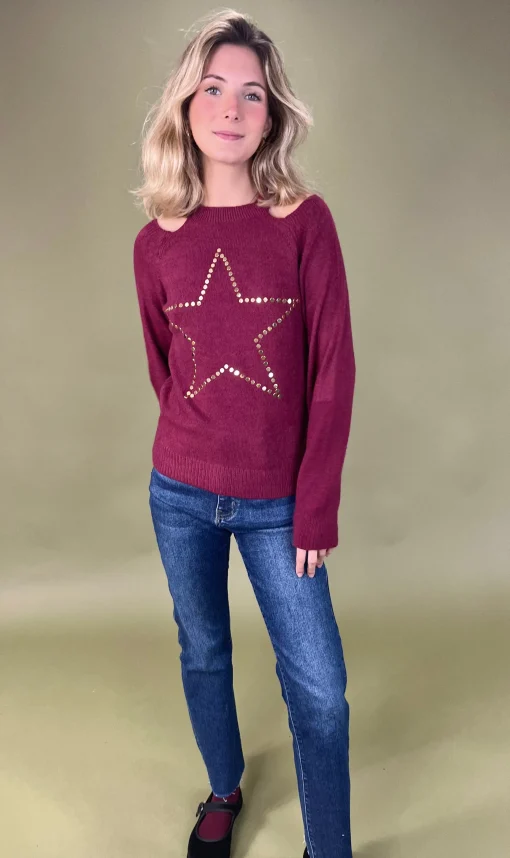 Jersey cut Out estrella tachuelas