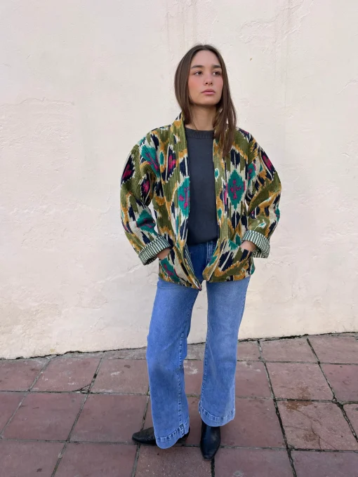Kimono terciopelo lima estampado