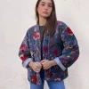 Kimono terciopelo malva estampado