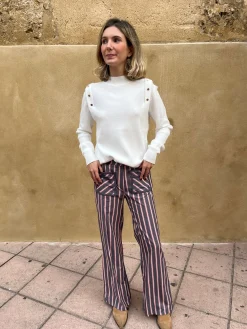 Pantalón pana estampado gris