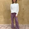 Pantalón pana estampado magenta
