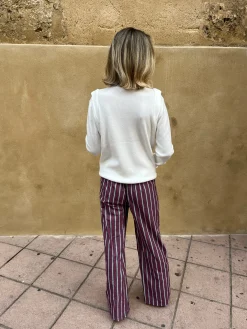 Pantalón pana estampado magenta