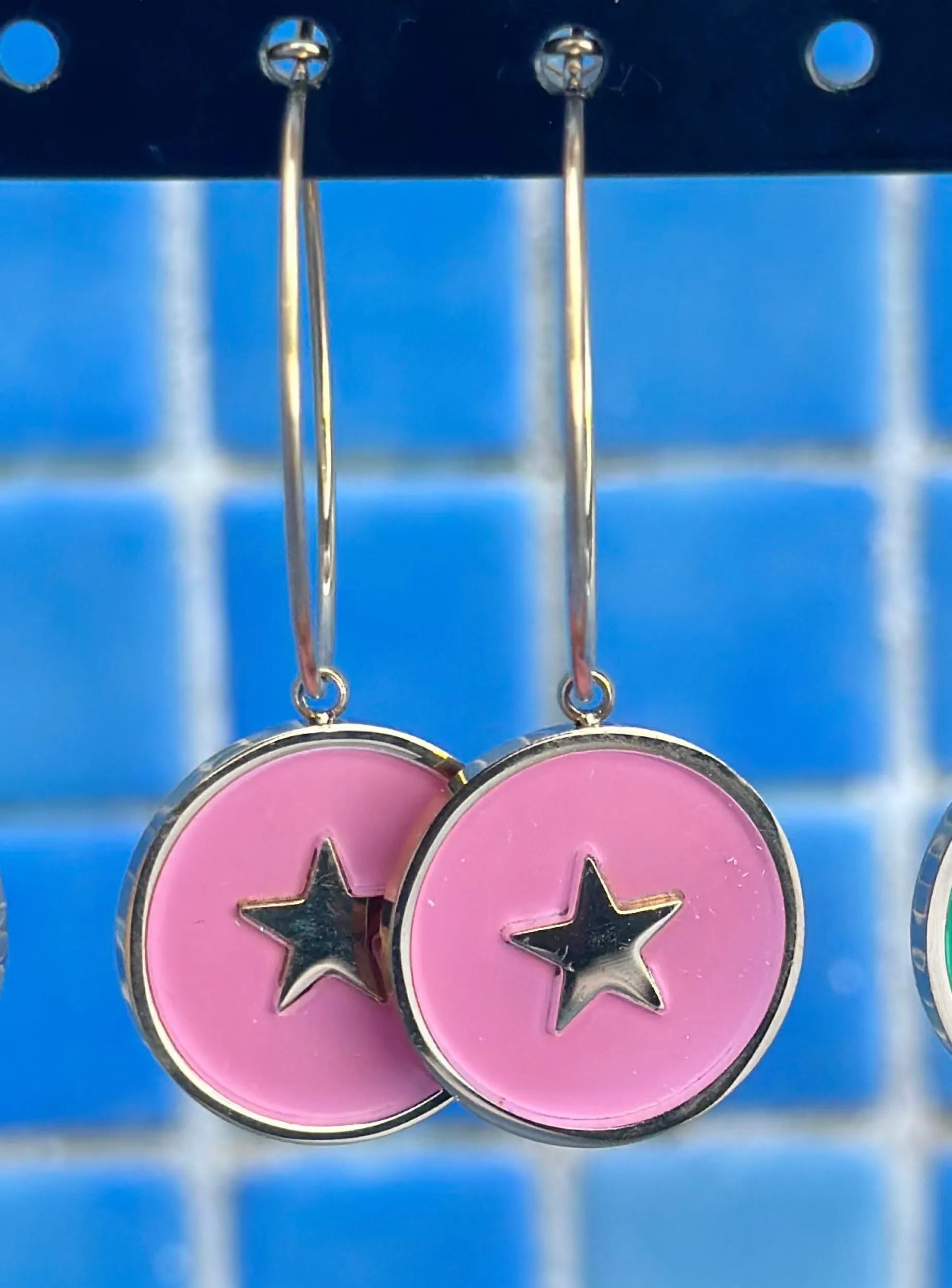 Pendientes chapas colores estrella