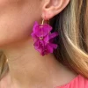 Pendientes de hojas de tela buganvilla